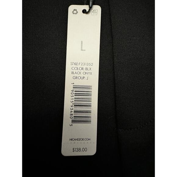 Nic + Zoe Drapey Ponte Wide leg ankle pant in Black Onyx Size Large - Picture 7 of 8